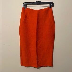 Elegant Orange Midi Skirt